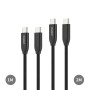 Кабель Choetech ХСС-1060 Black USB-C to USB-C PD3.1 240W 1m+2m, набір з 2 шт.