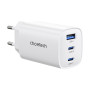 Мережевий зарядний пристрій Choetech PD9006 PD65W GAN USB-A+2xUSB-C White