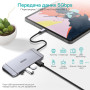 USB-C хаб 9-в-1 Choetech M15 HDMI 4K@30Hz, VGA, 3 USB3.0, RJ45, USB-C PD, SD-card, TF-card