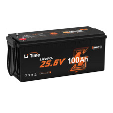 Акумуляторна батарея літій-залізо-фосфатна з Bluetooth 25.6В 100А*год LiFePO4 LiTime L24V100-100-BASIC-BT-8-A160