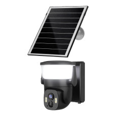 IP PTZ-відеокамера автономна з WiFi, прожектором та сонячною панеллю 3Mp Light Vision VLC-6103WLS Black (Lamp+Solar) (CareCam Pro) f=3.6mm, на акумуляторних батареях