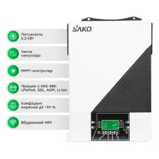 Автономний інвертор для сонячних панелей 6.2kW Sako SUNON IV 6.2KW/48V +120A MPPT, Off grid Автономний інвертор для сонячних панелей 6.2kW Sako SUNON IV 6.2KW/48V +120A MPPT, Off grid