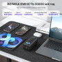 Повербанк 20000mAh Choetech B815 Grey 130W QC3.0 PD3.0 TFT Smart дисплей, вбудований кабель