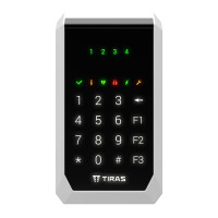 Клавіатура Tiras K-PAD4+ Black на 4 індикатори зон з вбудованим зчитувачем NFC/Mifare