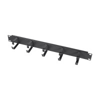 Кабельний організатор Trinix TRX-1U/CM-5R Black металевий на 5 кілець для комутаційної шафи 19