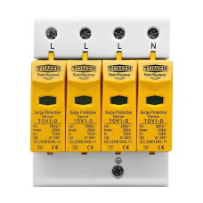 Обмежувач напруги TOMZN TOV1-20/4P 275V AC 10-20kA під DIN-рейку 4 полюси