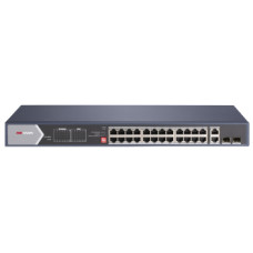 Hikvision DS-3E0528HP-E Hi-PoE Комутатор 24 порти некерований