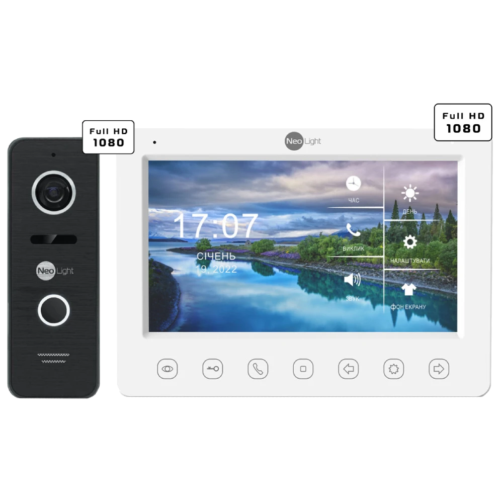 Neolight KAPPA+ HD WF + PRIME FHD Black з кутком Комплект відеодомофону Neolight KAPPA+ HD WF + PRIME FHD Black з кутком Комплект відеодомофону