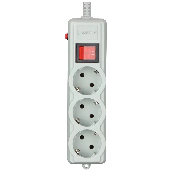 Gembird SPG3-G-6G-PRO Мережевий фільтр 1.8 м кабель 3 розеток Gembird SPG3-G-6G-PRO Мережевий фільтр 1.8 м кабель 3 розеток