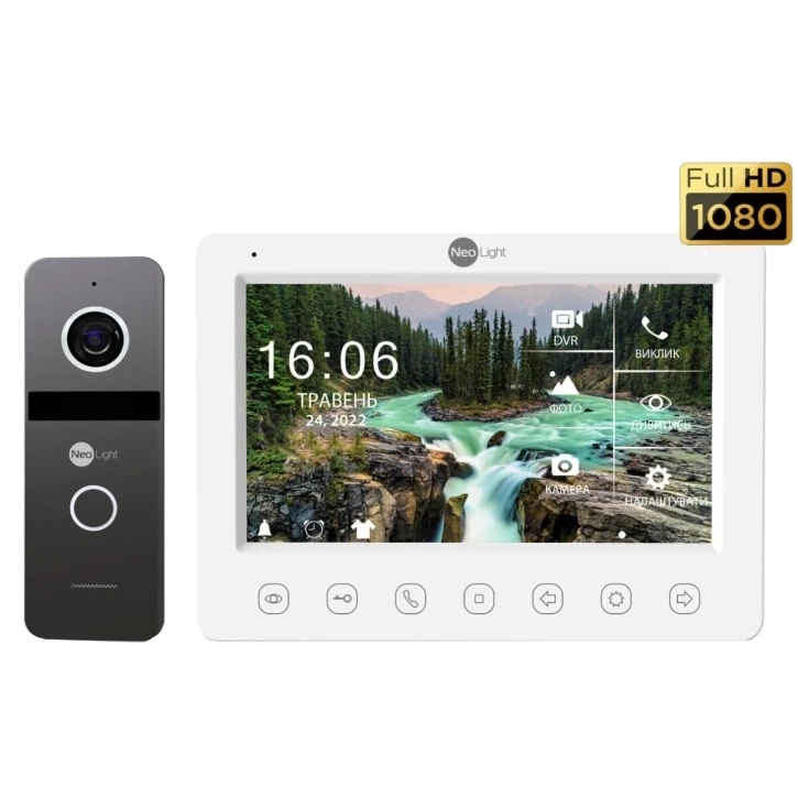 NeoKit FHD PRO Graphite (KAPPA + HD + SOLO FHD) Комплект відеодомофона Neolight