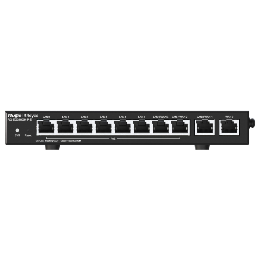 Ruijie Reyee RG-EG310GH-P-E 10-портовий PoE з хмарним керуванням Маршрутизатор