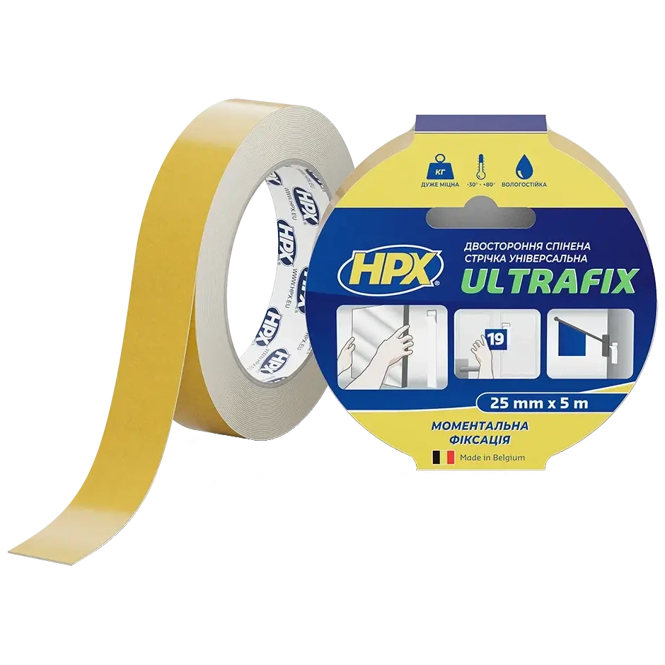 HPX DSU2505 ULTRAFIX 25мм х 5м Стрічка двохстороння