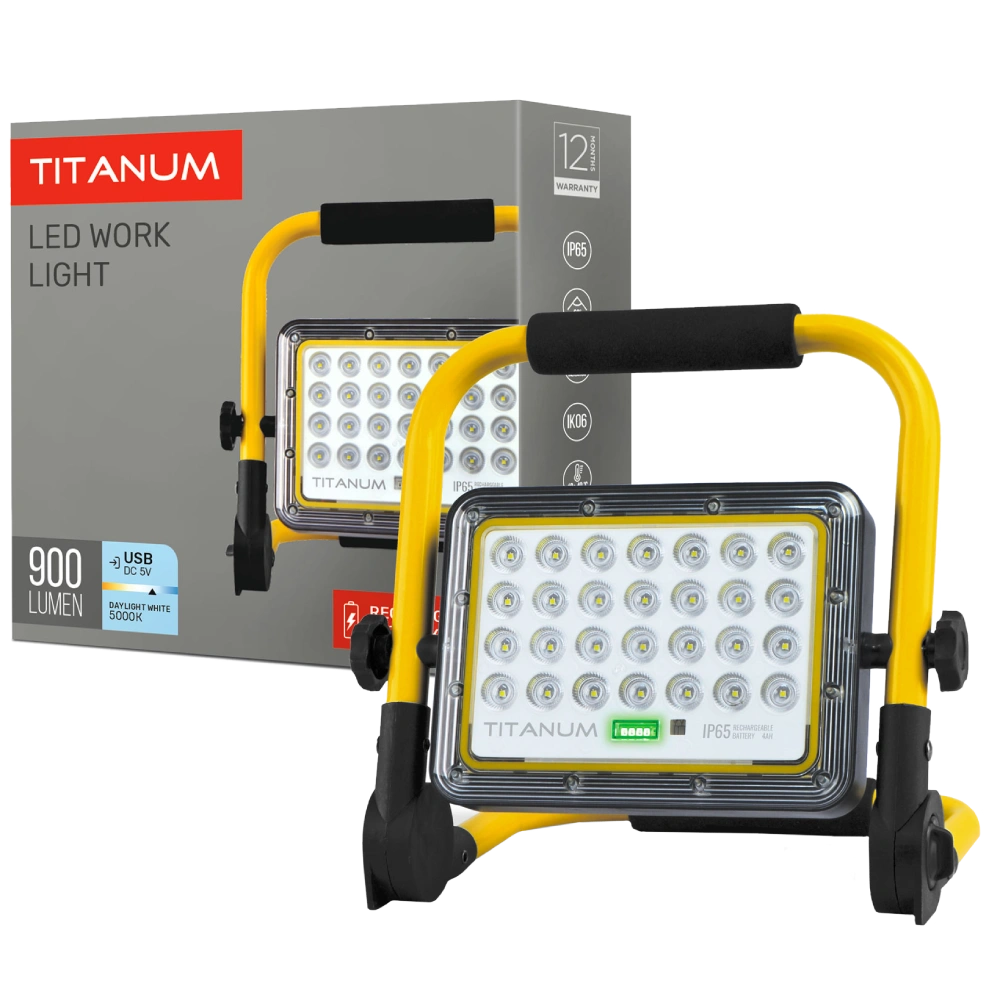 TITANUM TL-FA-105 LED прожектор акумуляторний IP65 20W 900Lm 5000K