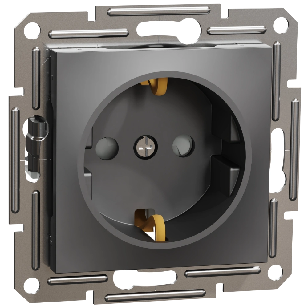 Schneider Electric Asfora EPH2900271 Розетка із заземленням та шторками антрацит Schneider Electric Asfora EPH2900271 Розетка із заземленням та шторками антрацит