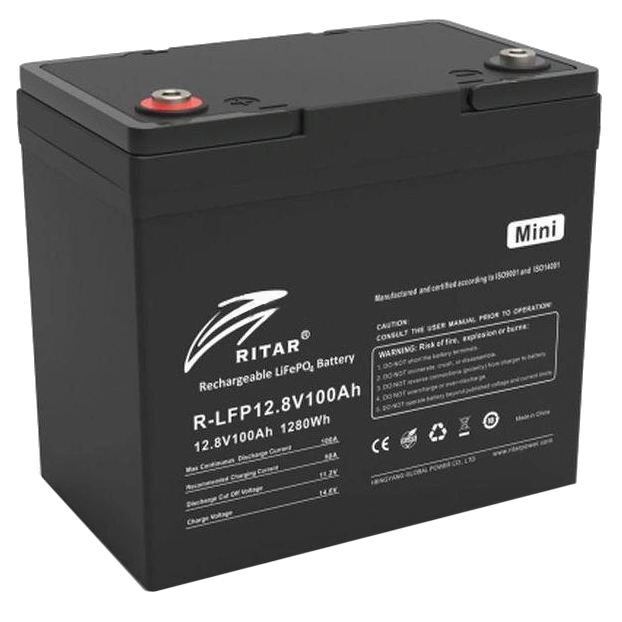 Ritar R-LFP12.8V100AH-MINI LiFePo4 12 В 100 A•год Літієва акумуляторна батарея