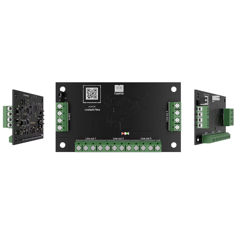 Модуль для розгалуження лінії на чотири лінії Ajax Superior LineSplit Fibra