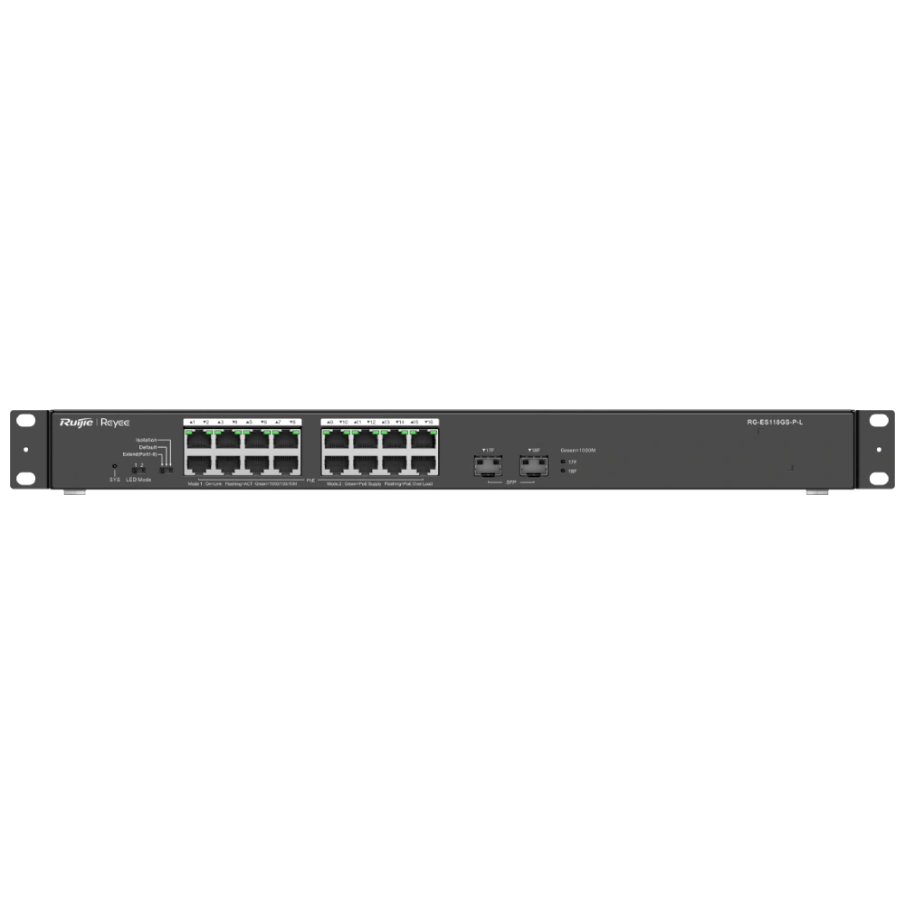 Ruijie Reyee RG-ES118GS-P-L PoE Комутатор 18 портів некерований