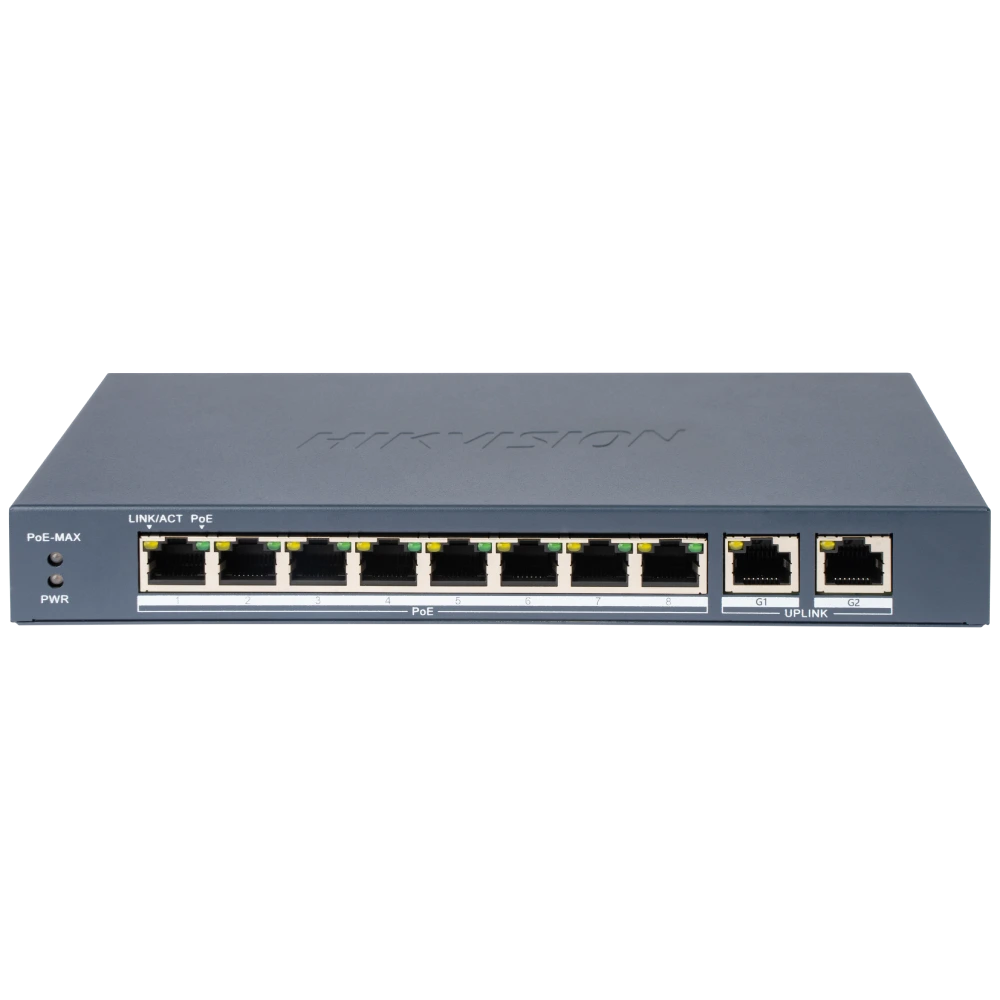 Hikvision DS-3E1310P-EI(B) PoE Комутатор 10 портів керований