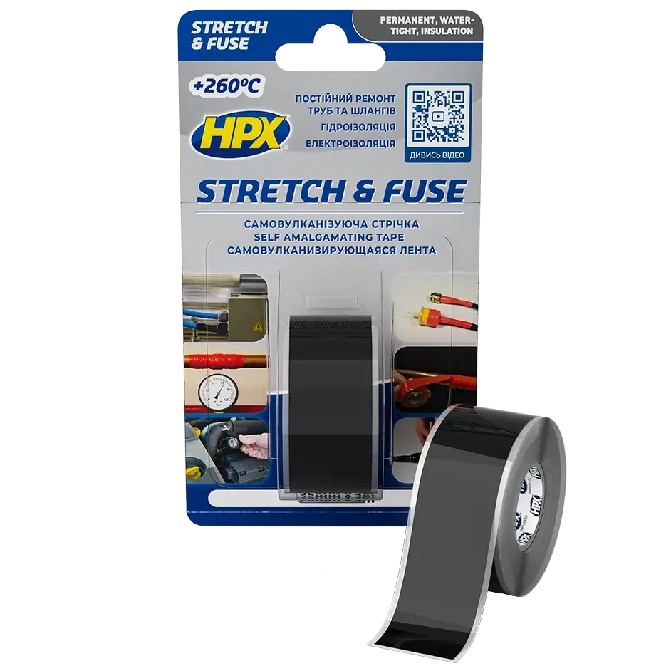 HPX SZ2503 Stretch&Fuse 25мм х 3м Стрічка силіконова вулканізуюча HPX SZ2503 Stretch&Fuse 25мм х 3м Стрічка силіконова вулканізуюча