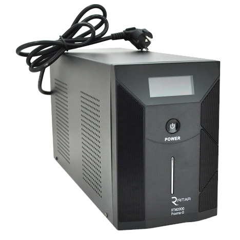 Ritar RTM2000 (1200W) Proxima-D LCD, AVR, 2st, 3xSCHUKO socket, 4x12V7,5Ah Джерела безперебійного живлення