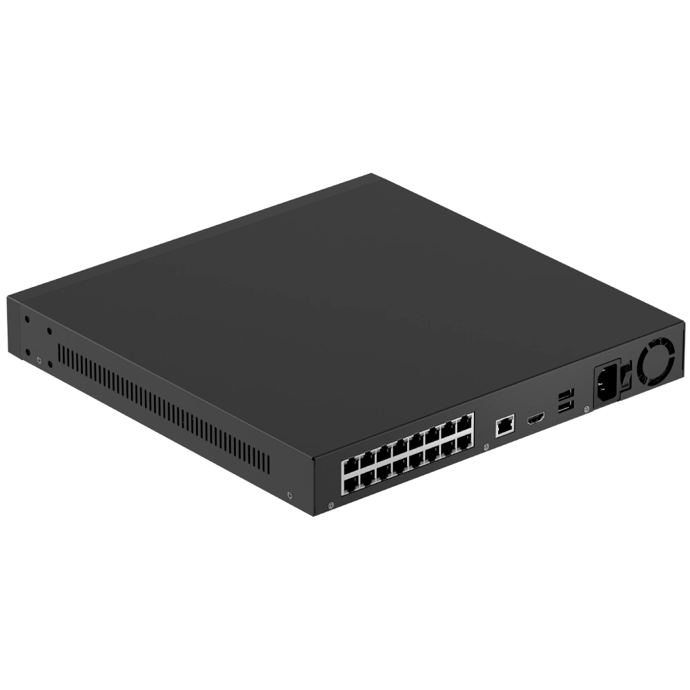 Ajax NVR H2D16PAC (16ch) black HDMI 4K 16Тб PoE Відеореєстратор