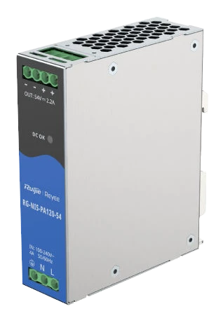 Ruijie RG-NIS-PA120-54 AC/DC 54В 2.2А 120 Вт на DIN-рейку Блок живлення Ruijie RG-NIS-PA120-54 AC/DC 54В 2.2А 120 Вт на DIN-рейку Блок живлення