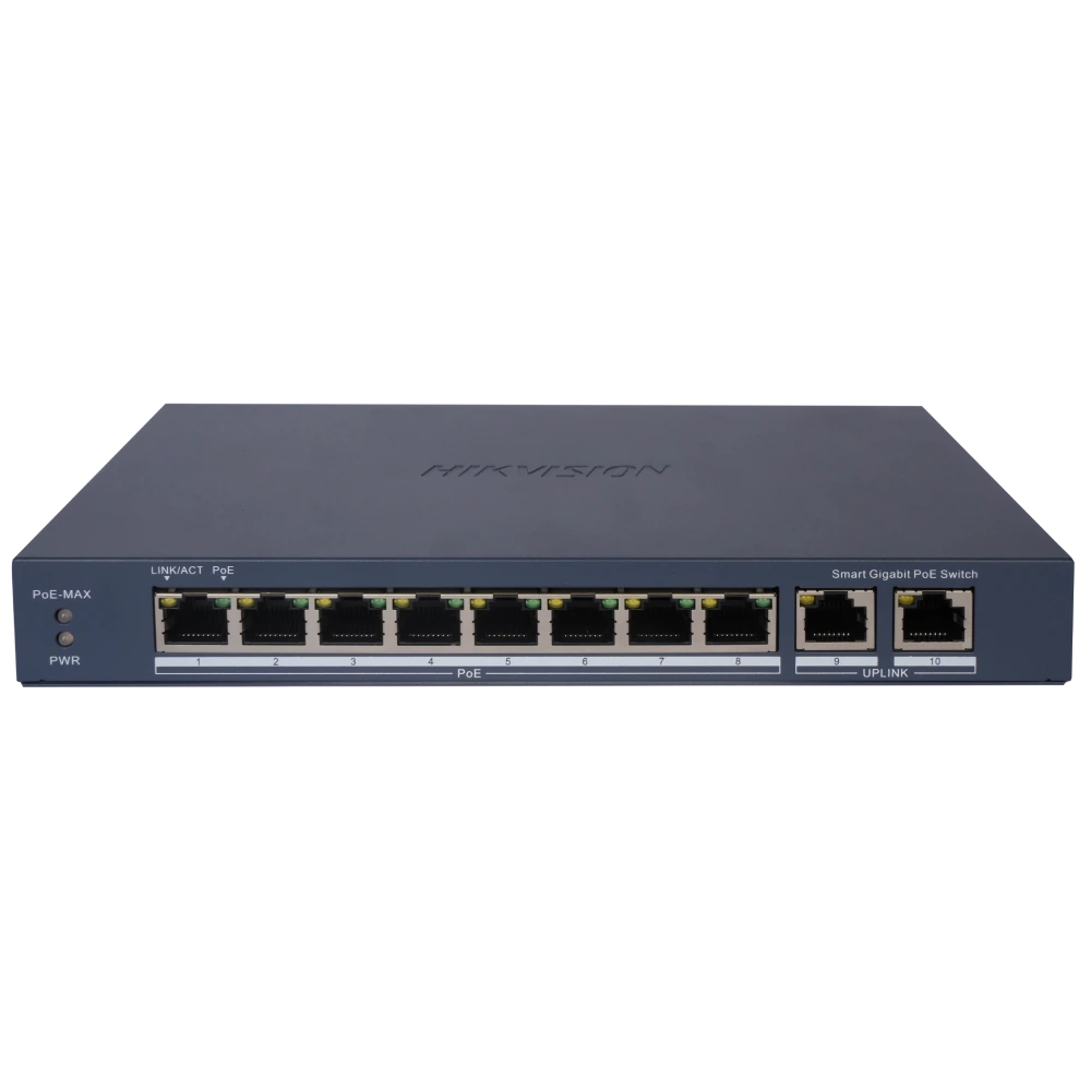 Hikvision DS-3E1510P-EIV2 POE Комутатор 8 портів керований